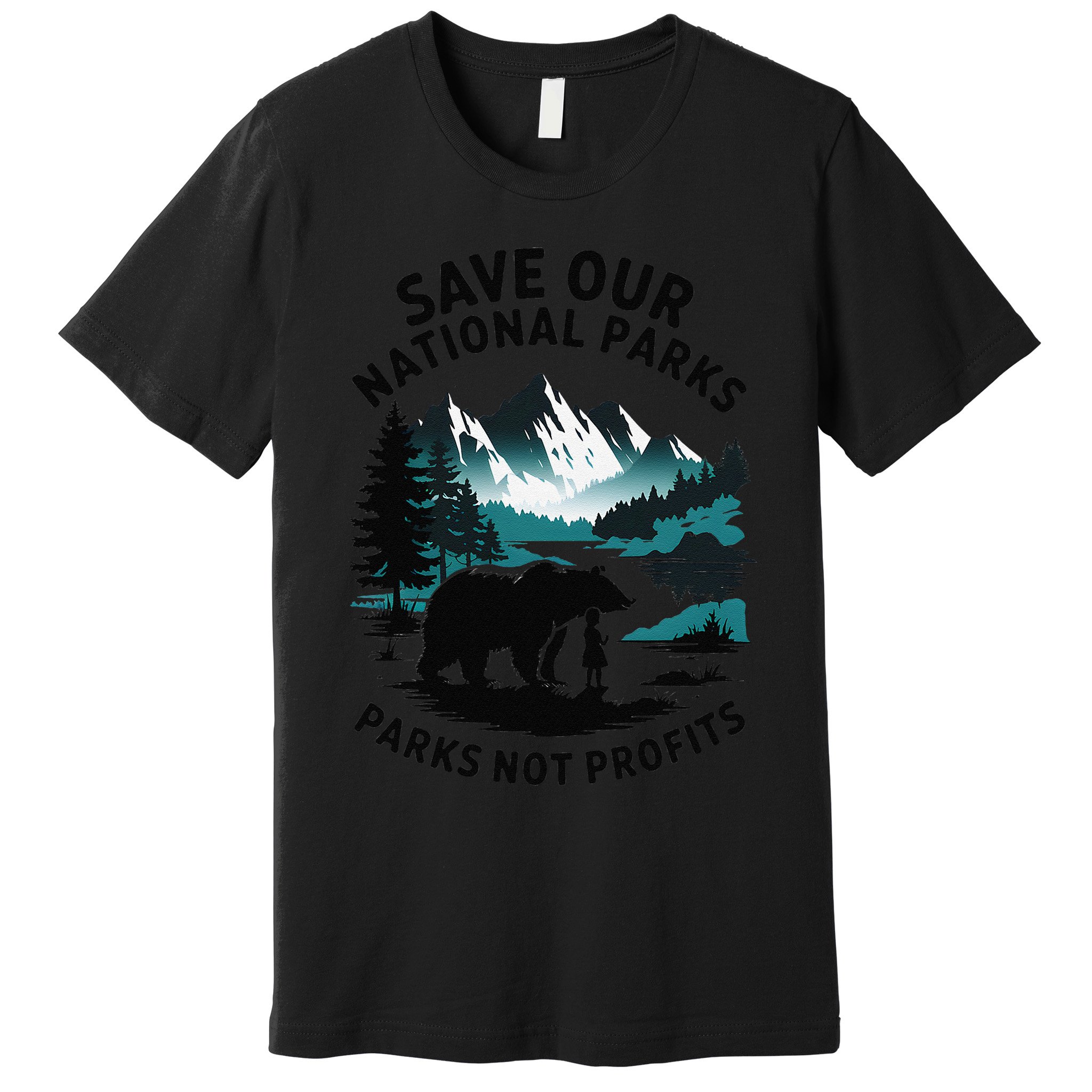 Save Our National Parks Mountain Grizzly Bear Premium T-Shirt