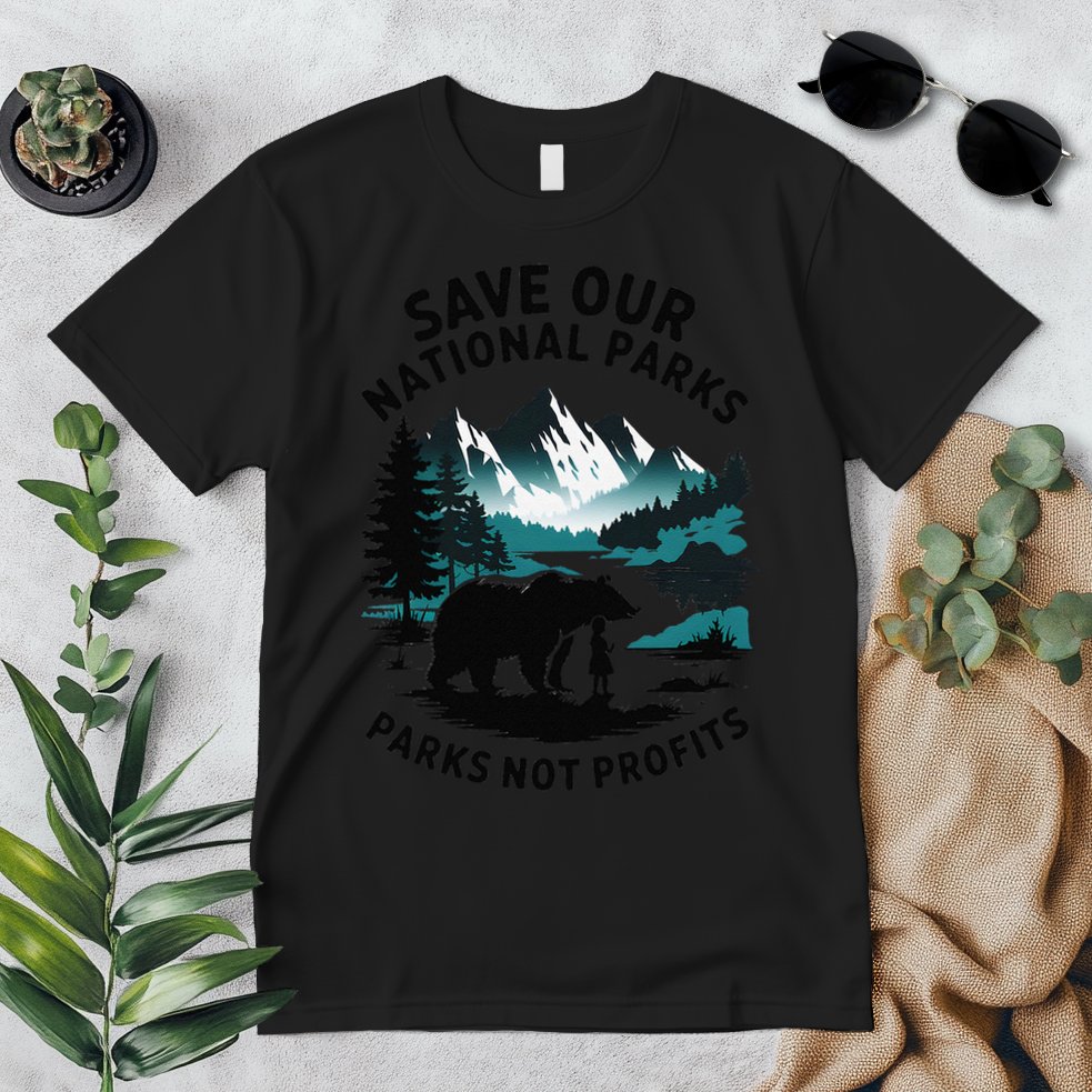Save Our National Parks Mountain Grizzly Bear Premium T-Shirt