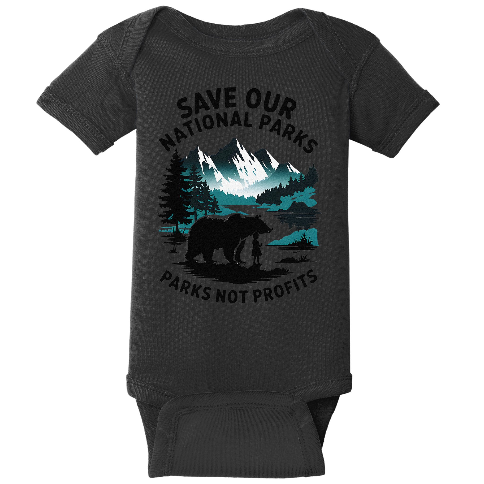 Save Our National Parks Mountain Grizzly Bear Baby Bodysuit