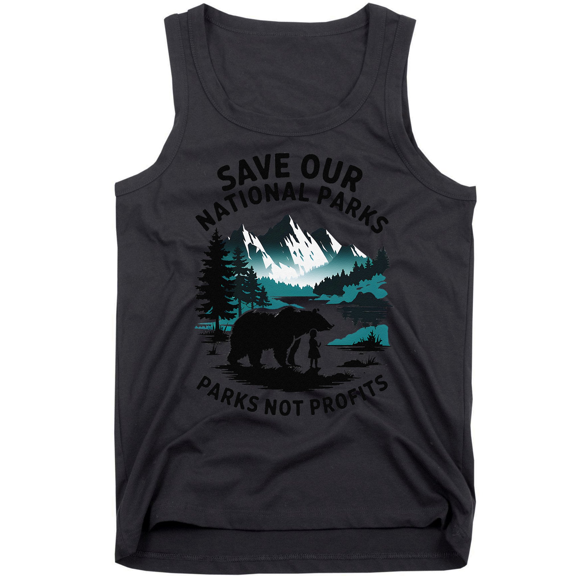 Save Our National Parks Mountain Grizzly Bear Tank Top