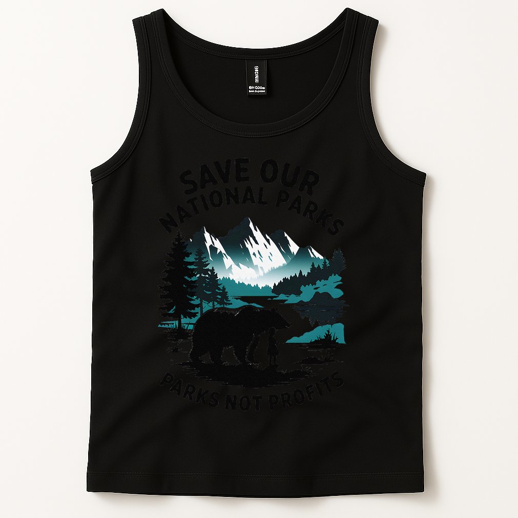 Save Our National Parks Mountain Grizzly Bear Tank Top