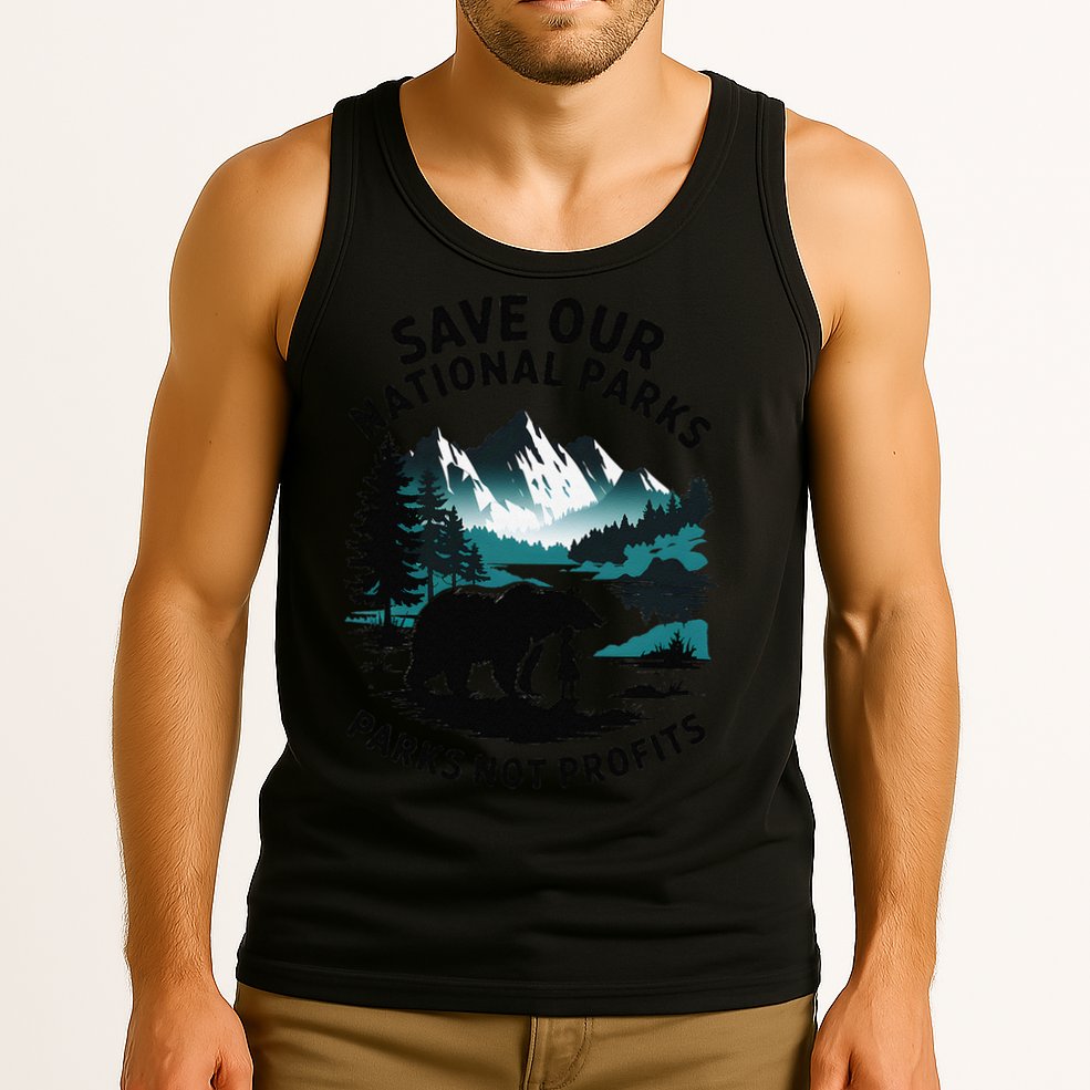 Save Our National Parks Mountain Grizzly Bear Tank Top