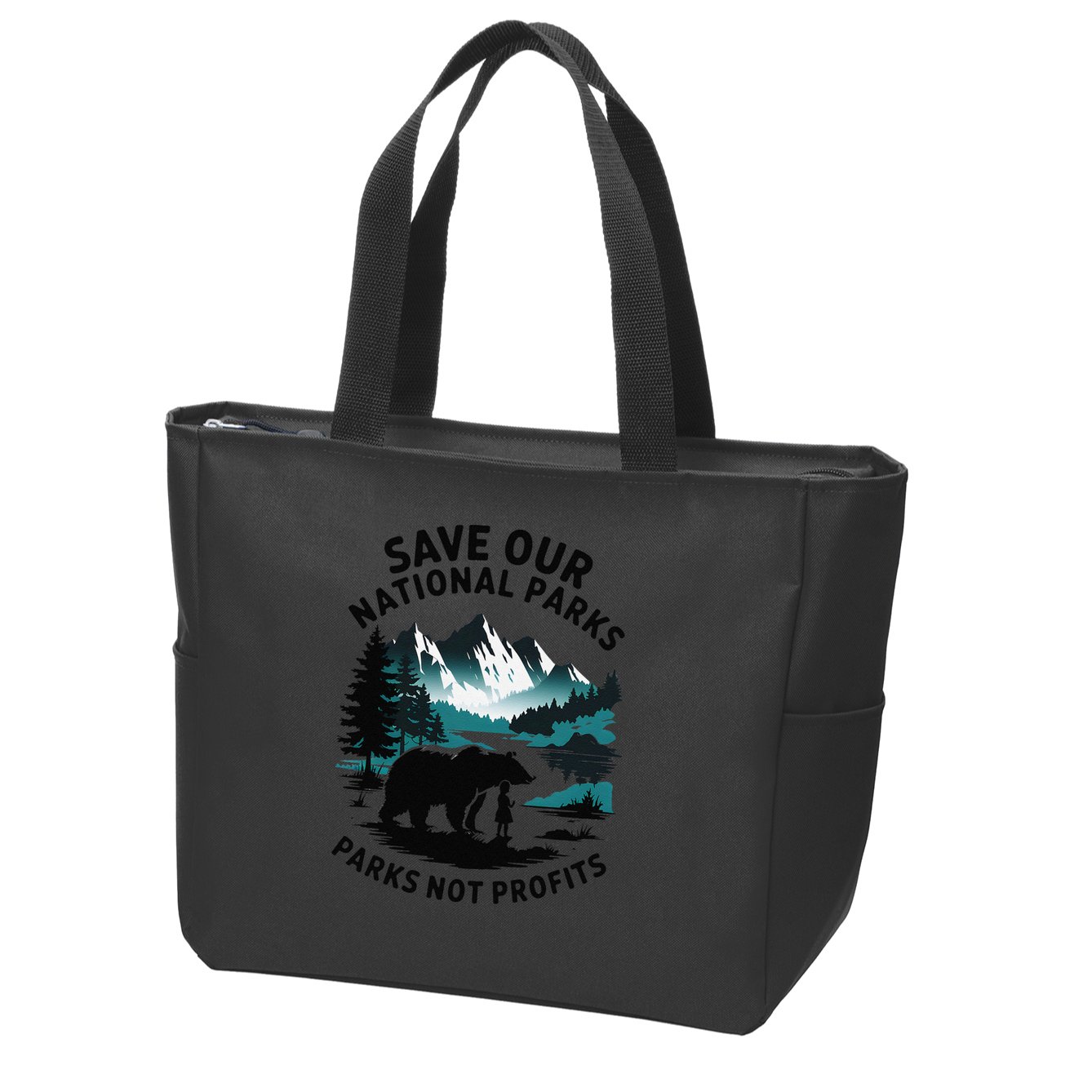 Save Our National Parks Mountain Grizzly Bear Zip Tote Bag