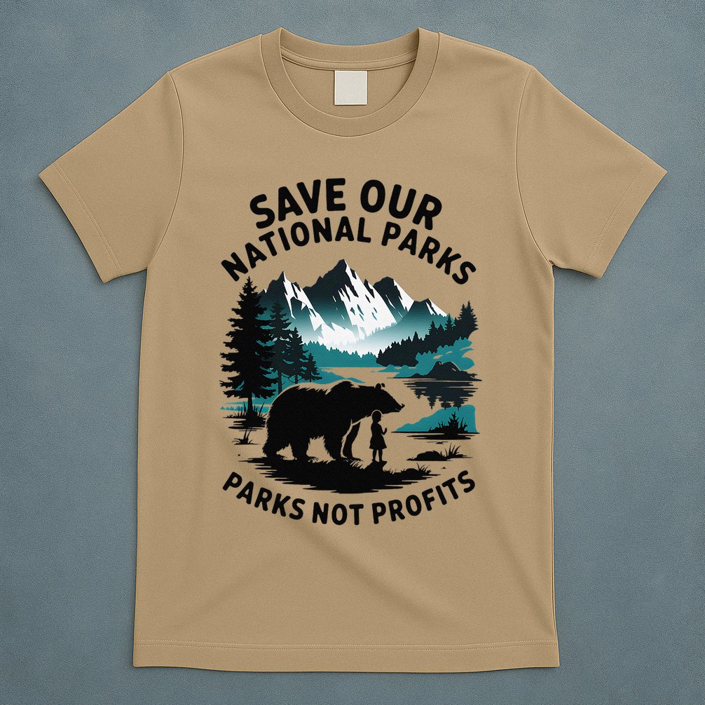 Save Our National Parks Mountain Grizzly Bear T-Shirt