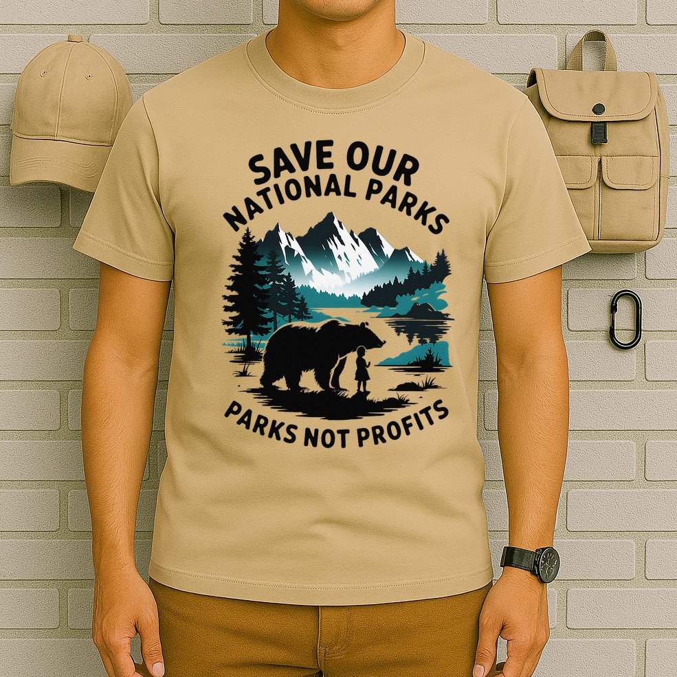 Save Our National Parks Mountain Grizzly Bear T-Shirt