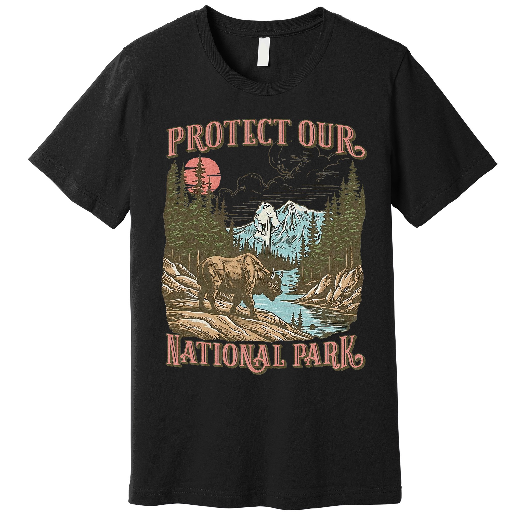 Save Our National Parks Resist Service Bison Buffalo Premium T-Shirt