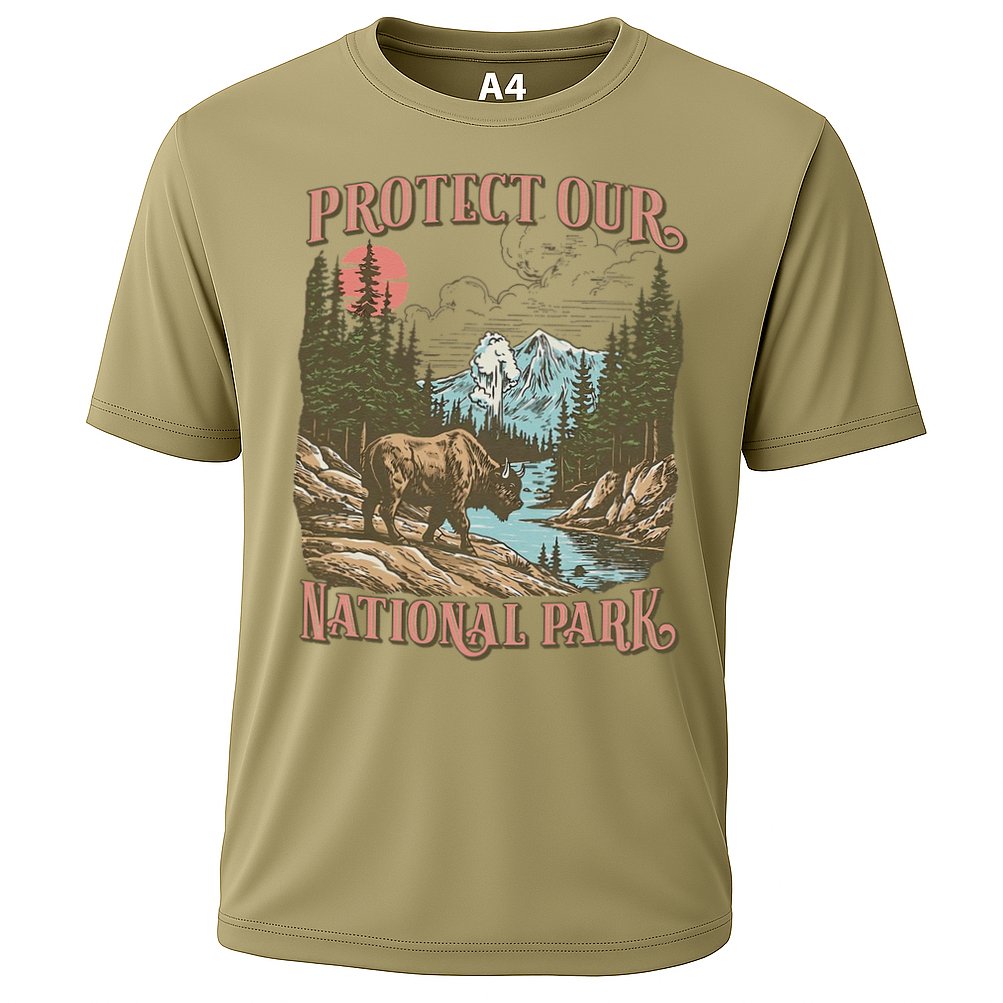 Save Our National Parks Resist Service Bison Buffalo Cooling Performance Crew T-Shirt