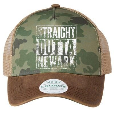 Straight Outta Newark New Jersey Distressed Effect Legacy Tie Dye Trucker Hat