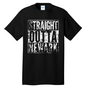 Straight Outta Newark New Jersey Distressed Effect Tall T-Shirt