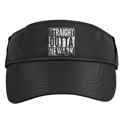 Straight Outta Newark New Jersey Distressed Effect Adult Drive Performance Visor