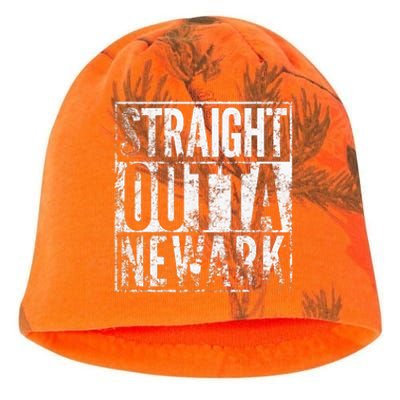 Straight Outta Newark New Jersey Distressed Effect Kati - Camo Knit Beanie