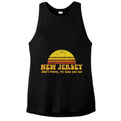 State Of New Jersey Funny Vintage Slogan Retro Souvenir Gift Ladies PosiCharge Tri-Blend Wicking Tank
