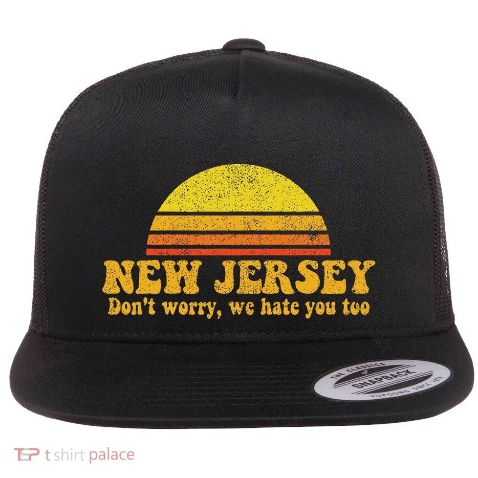 State Of New Jersey Funny Vintage Slogan Retro Souvenir Gift Flatbill Hat