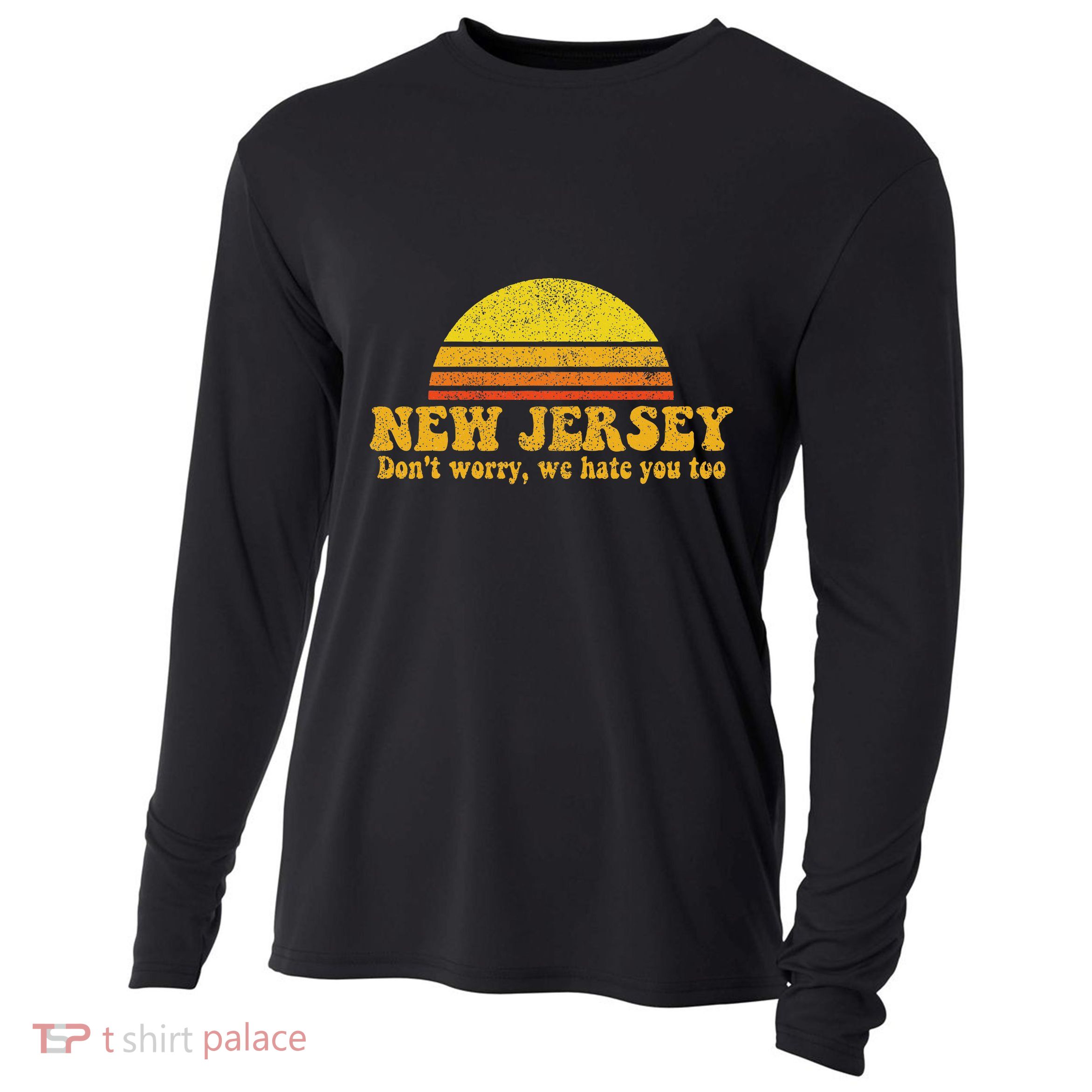 State Of New Jersey Funny Vintage Slogan Retro Souvenir Gift Cooling Performance Long Sleeve Crew