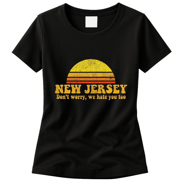 State Of New Jersey Funny Vintage Slogan Retro Souvenir Gift Womens T-Shirt