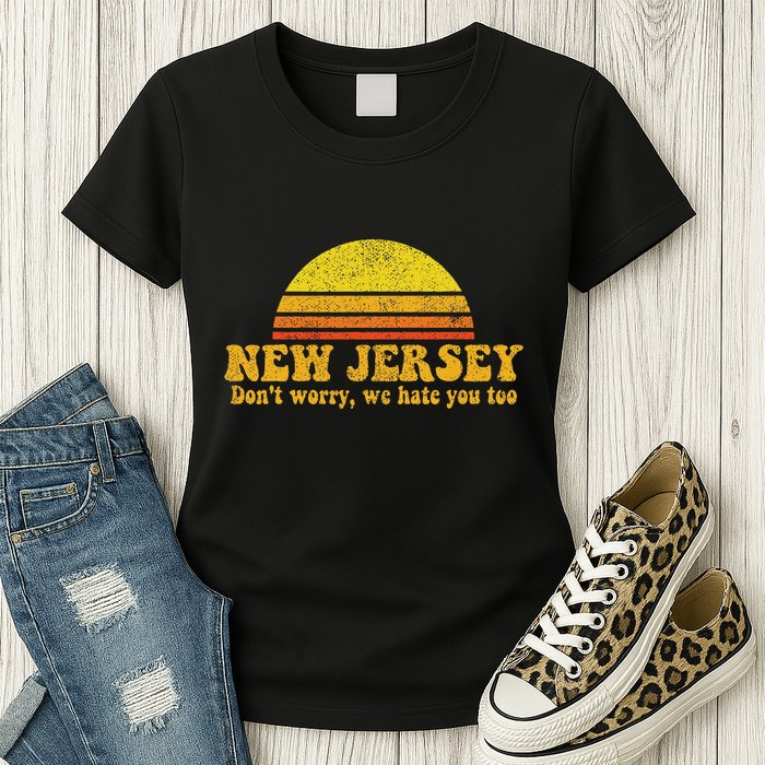 State Of New Jersey Funny Vintage Slogan Retro Souvenir Gift Womens T-Shirt