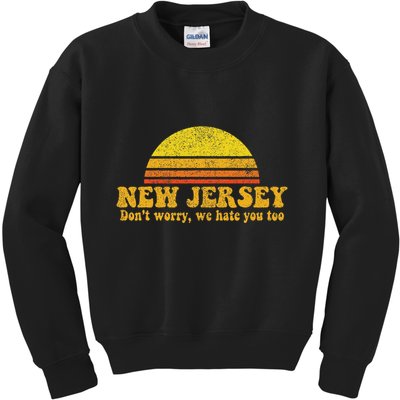 State Of New Jersey Funny Vintage Slogan Retro Souvenir Gift Kids Sweatshirt