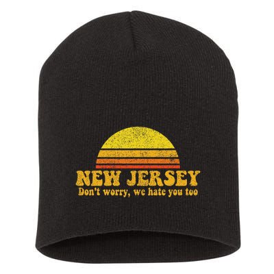 State Of New Jersey Funny Vintage Slogan Retro Souvenir Gift Short Acrylic Beanie