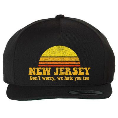 State Of New Jersey Funny Vintage Slogan Retro Souvenir Gift Wool Snapback Cap
