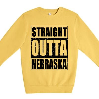 Straight Outta Nebraska Patriotic Nebraska State Premium Crewneck Sweatshirt