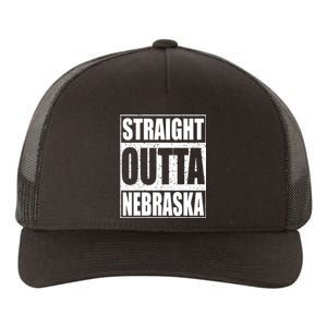 Straight Outta Nebraska Patriotic Nebraska State Yupoong Adult 5-Panel Trucker Hat