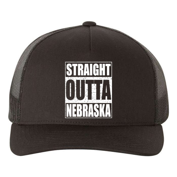 Straight Outta Nebraska Patriotic Nebraska State Yupoong Adult 5-Panel Trucker Hat