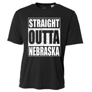 Straight Outta Nebraska Patriotic Nebraska State Cooling Performance Crew T-Shirt