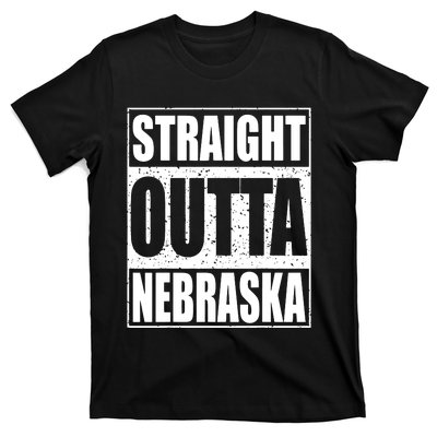 Straight Outta Nebraska Patriotic Nebraska State T-Shirt