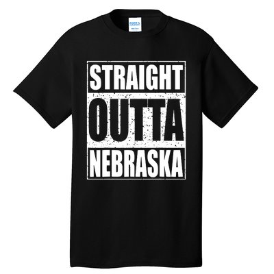 Straight Outta Nebraska Patriotic Nebraska State Tall T-Shirt