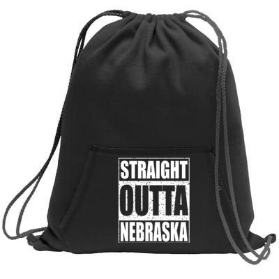 Straight Outta Nebraska Patriotic Nebraska State Sweatshirt Cinch Pack Bag