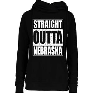 Straight Outta Nebraska Patriotic Nebraska State Womens Funnel Neck Pullover Hood