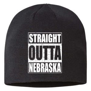 Straight Outta Nebraska Patriotic Nebraska State Sustainable Beanie