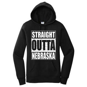 Straight Outta Nebraska Patriotic Nebraska State Women's Pullover Hoodie