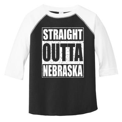 Straight Outta Nebraska Patriotic Nebraska State Toddler Fine Jersey T-Shirt