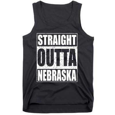 Straight Outta Nebraska Patriotic Nebraska State Tank Top