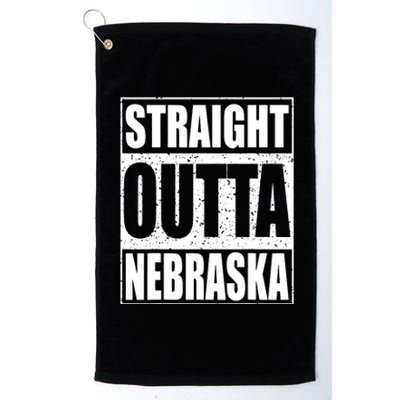 Straight Outta Nebraska Patriotic Nebraska State Platinum Collection Golf Towel