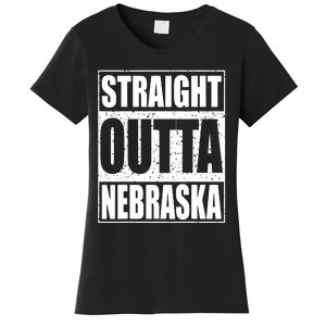 Straight Outta Nebraska Patriotic Nebraska State Women's T-Shirt