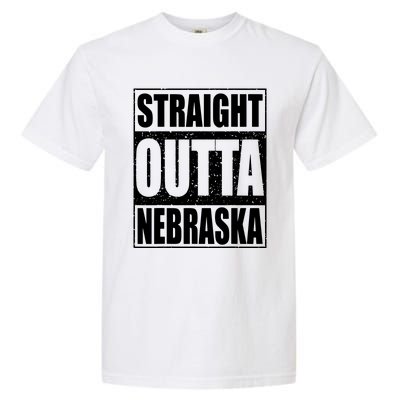 Straight Outta Nebraska Patriotic Nebraska State Garment-Dyed Heavyweight T-Shirt