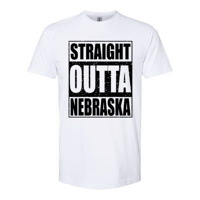 Straight Outta Nebraska Patriotic Nebraska State Softstyle CVC T-Shirt