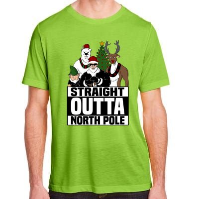 Straight Outta North Pole Christmas Fun Pajama Gift Cool Gift Adult ChromaSoft Performance T-Shirt