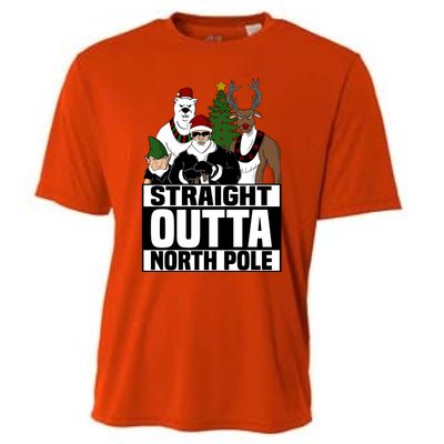 Straight Outta North Pole Christmas Fun Pajama Gift Cool Gift Cooling Performance Crew T-Shirt