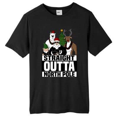 Straight Outta North Pole Christmas Fun Pajama Gift Cool Gift Tall Fusion ChromaSoft Performance T-Shirt