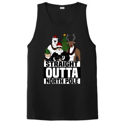 Straight Outta North Pole Christmas Fun Pajama Gift Cool Gift PosiCharge Competitor Tank