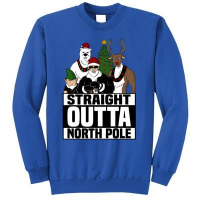 Straight Outta North Pole Christmas Fun Pajama Gift Cool Gift Sweatshirt