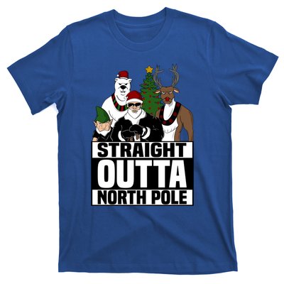 Straight Outta North Pole Christmas Fun Pajama Gift Cool Gift T-Shirt