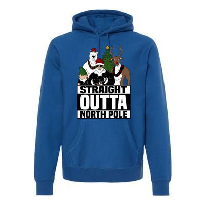 Straight Outta North Pole Christmas Fun Pajama Gift Cool Gift Premium Hoodie