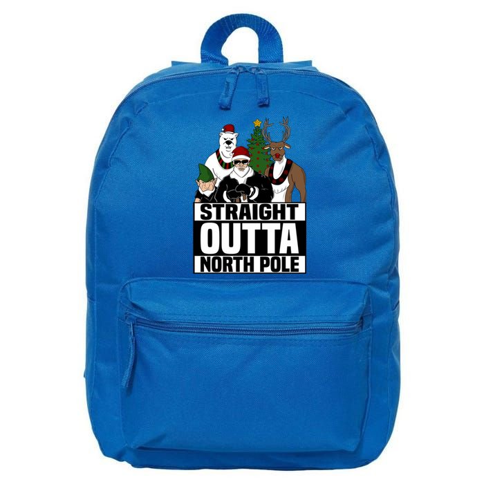 Straight Outta North Pole Christmas Fun Pajama Gift Cool Gift 16 in Basic Backpack