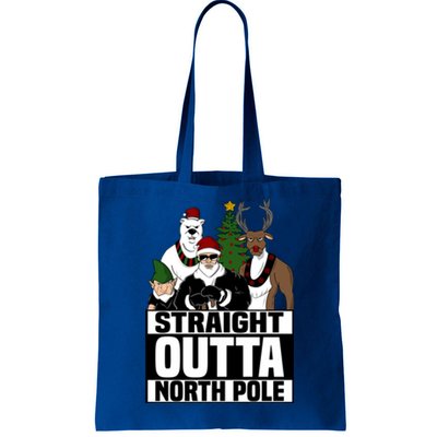 Straight Outta North Pole Christmas Fun Pajama Gift Cool Gift Tote Bag