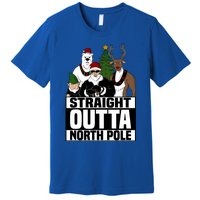 Straight Outta North Pole Christmas Fun Pajama Gift Cool Gift Premium T-Shirt