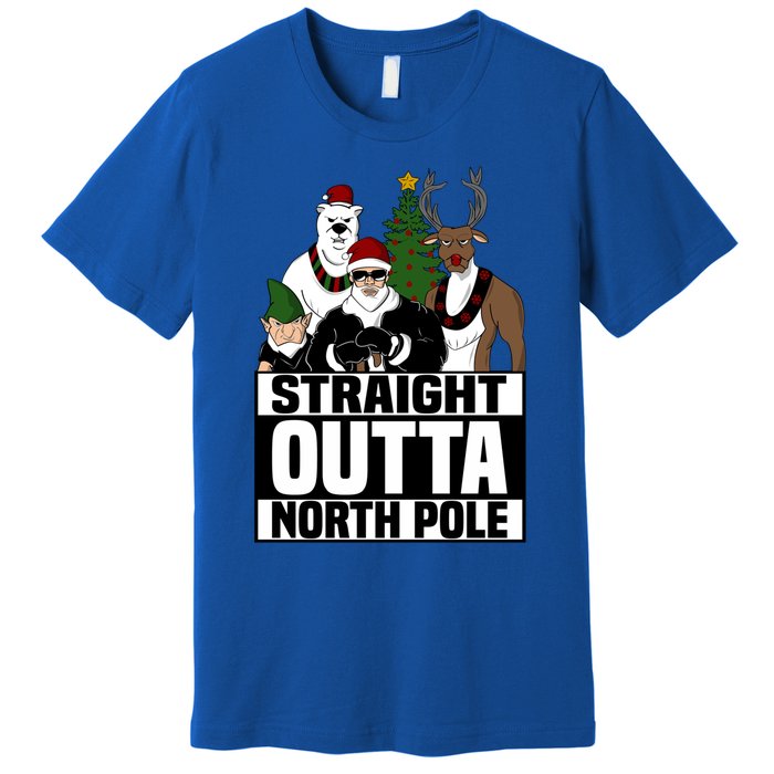 Straight Outta North Pole Christmas Fun Pajama Gift Cool Gift Premium T-Shirt